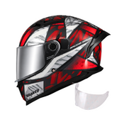 Casco integral MT Braker 2 Fury Rojo Gris + Visor plata