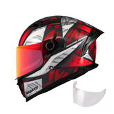Casco integral MT Braker 2 Fury Rojo Gris + Visor iridium rojo