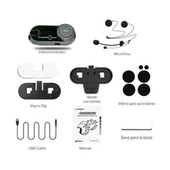 Intercomunicador Bluetooth casco moto Tcom Vb - V6 6 pilotos conferencia