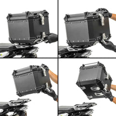 Maletero Giacomo Cuadrado 65 litros Aluminio 2 cascos