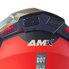 Casco Abatible AMX Nexo Solid Negro + Visor Rojo