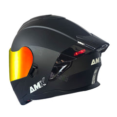 Casco Abatible AMX Nexo Solid Negro + Visor Rojo