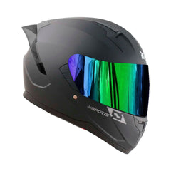 Casco Integral X-Sports M67 Solid Negro visor iridium verde