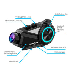 Intercomunicador Bluetooth con cámara 2K Freedconn R3 PRO + Memoria de 64G