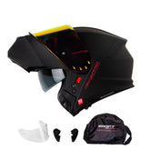 Casco Abatible Shaft Pro 4000 Negro Mate Rojo