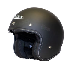 Casco Abierto ZEUS 389 Tipo Custom Negro Mate + Burbuja Plata