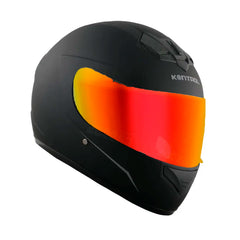Casco Integral KNT 878 Negro mate visor Rojo