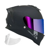 Casco Integral X-Sports V151 Solid Negro Mate + Visor Iridium Rainbow