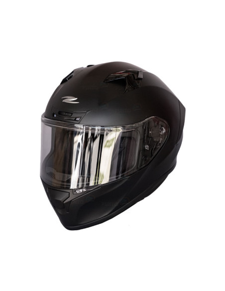 Casco Integral ZEUS 826 Negro Mate + Visor Iridium rosa