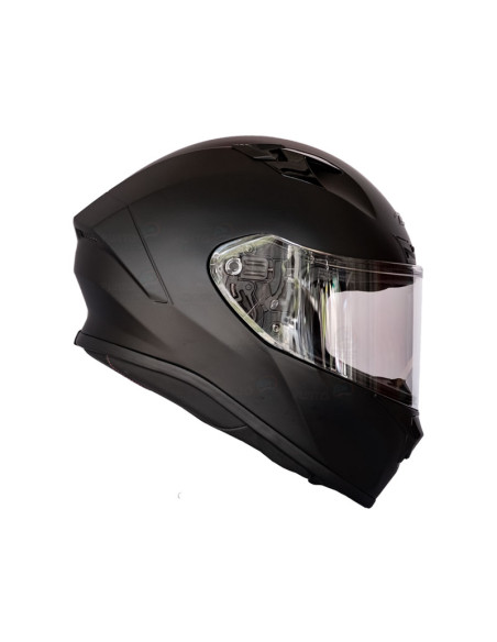 Casco Integral ZEUS 826 Negro Mate + Visor Iridium rosa