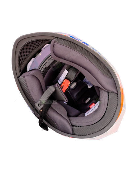 Casco integral SMK Stellar Fury Gris Camaleón Visor negro