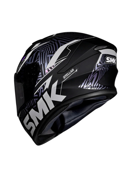 Casco integral SMK Stellar Fury Gris Camaleón Visor negro