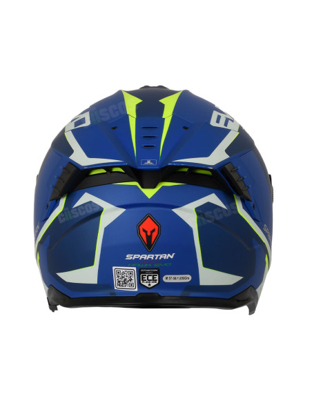 Casco integral Spartan Hawk SV Azul Blanco Mate + Visor Azul