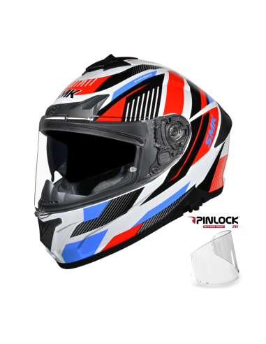 Casco integral SMK Typhoon Sparko Blanco azul...