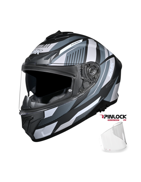 Casco integral SMK Typhoon Sparko Negro Gris Mate + Pinlock 70