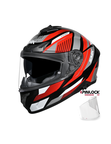 Casco integral SMK Typhoon Sparko Rojo Gris...