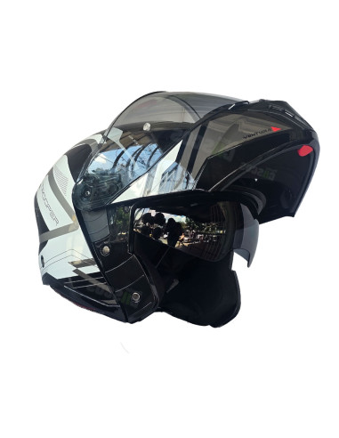 Casco Abatible KNT Trooper Ventura Blanco negro...