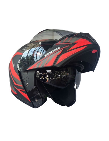 Casco Abatible KNT Trooper QRS Rojo negro Mate