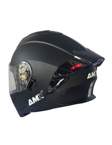 Casco Abatible AMX Nexo Negro mate con luz led