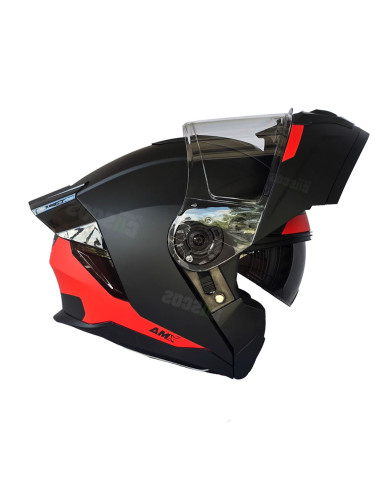Casco Abatible AMX Nexo Nitro Negro Rojo con...