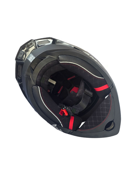 Casco Abatible AMX Nexo Nitro Negro Rojo con luz led + Visor iridium fuego