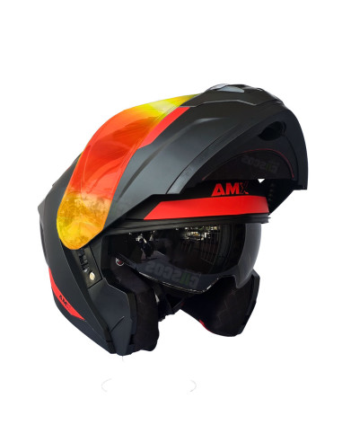 Casco Abatible AMX Nexo Nitro Negro Rojo con...