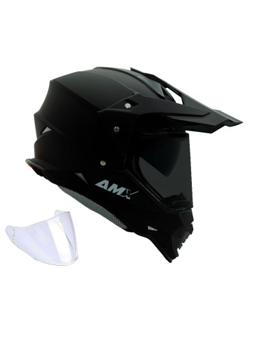 Casco Multipropósito AMX Dakota Negro plano +...