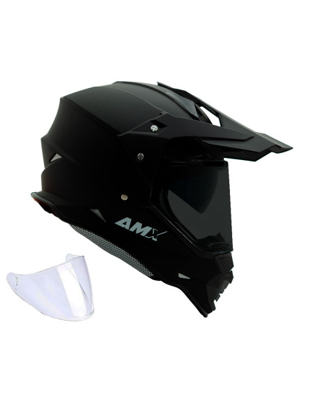 Casco Multipropósito AMX Dakota Negro plano + visor negro