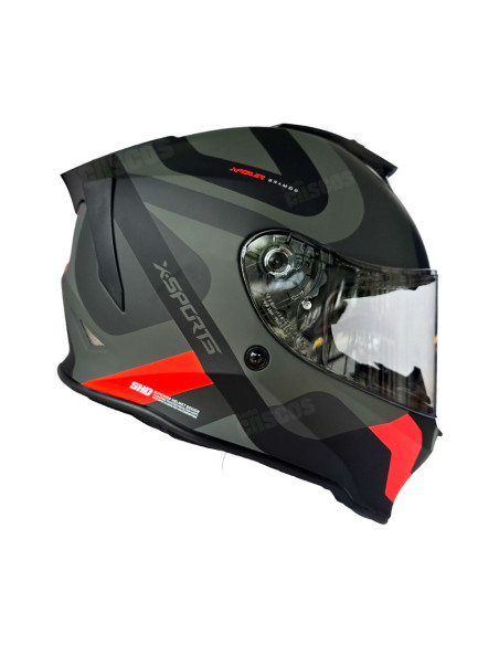 Casco Integral X-Sports V151 Bramdo Gris rojo mate