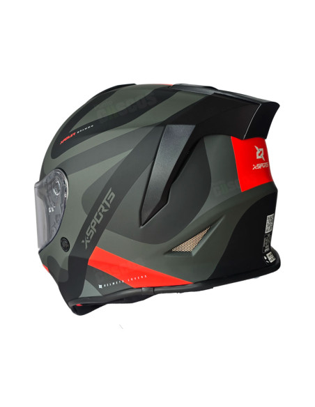 Casco Integral X-Sports V151 Bramdo Gris rojo mate