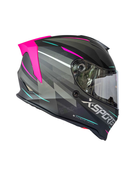 Casco Integral X-Sports V151 Kozmik Gris Fucsia mate