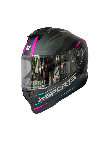 Casco Integral X-Sports V151 Kozmik Gris Fucsia...