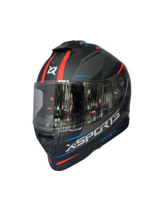 Casco Integral X-Sports V151 Kozmik Gris Rojo mate 2