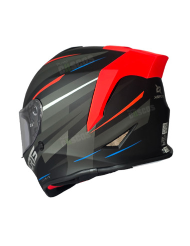 Casco Integral X-Sports V151 Kozmik Gris Rojo mate