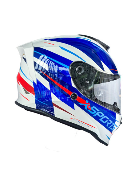 Casco Integral X-Sports V151 Bramdo Blanco Azul Rojo