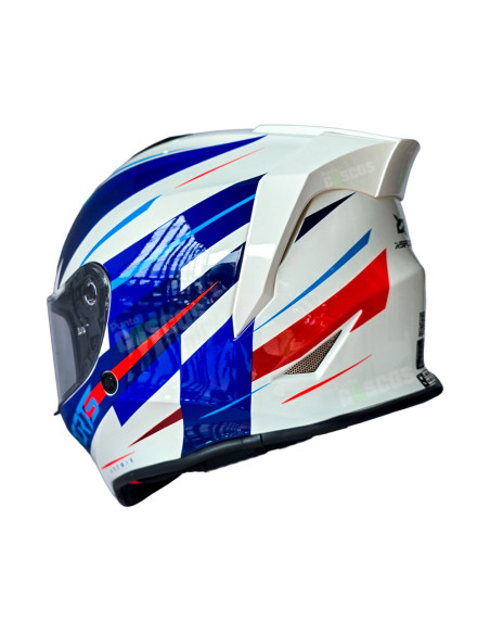 Casco Integral X-Sports V151 Bramdo Blanco Azul Rojo