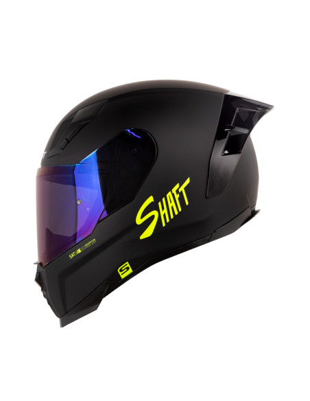 Casco Integral Shaft 562R Solid Negro Amarillo