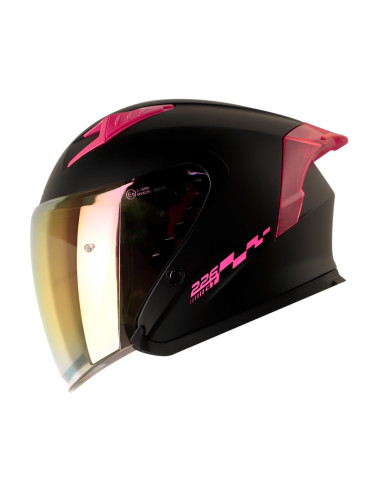 Casco Abierto  Shaft 226 Solid Negro Fucsia