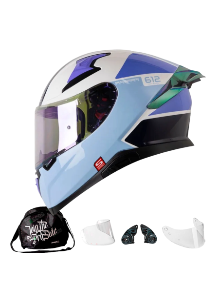 Casco Integral Shaft pro 612DV  Myth Azul claro morado