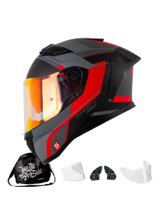 Casco Integral Shaft pro 606DV Clowky Gris rojo