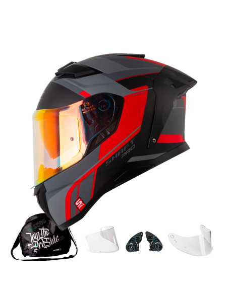 Casco Integral Shaft pro 606DV Clowky Gris rojo