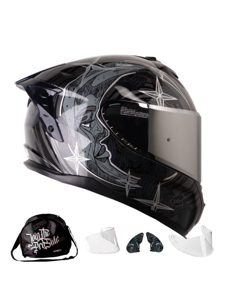 Casco Integral Shaft pro 610DV Eclipce Gris plata Edición Especial