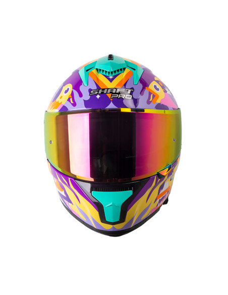 Casco Integral Shaft pro 610DV Magic Word Menta Morado Edición Especial