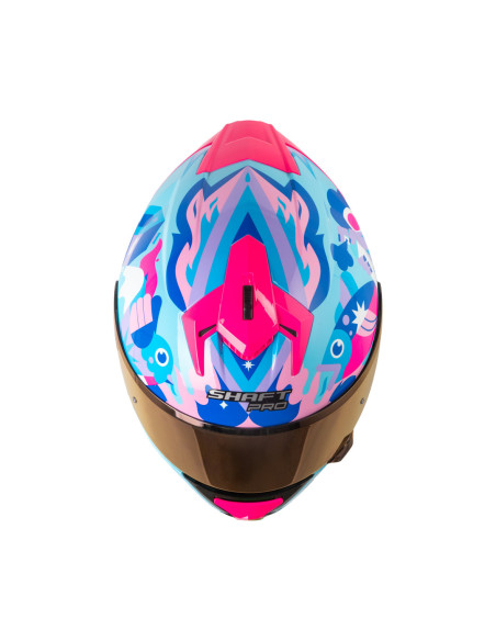 Casco Integral Shaft pro 610DV Magic World Azul fucsia  Edición Especial