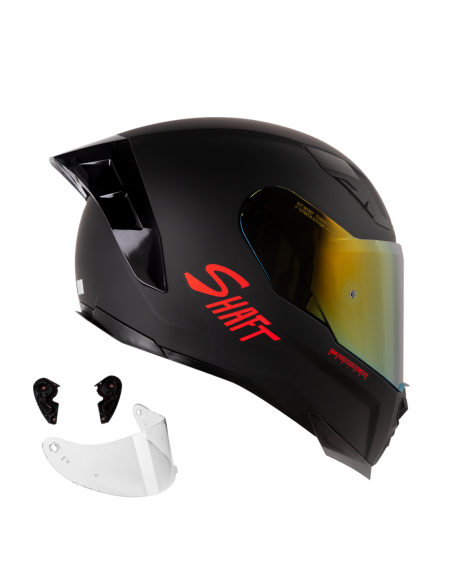 Casco Integral Shaft 562R Solid Negro Rojo