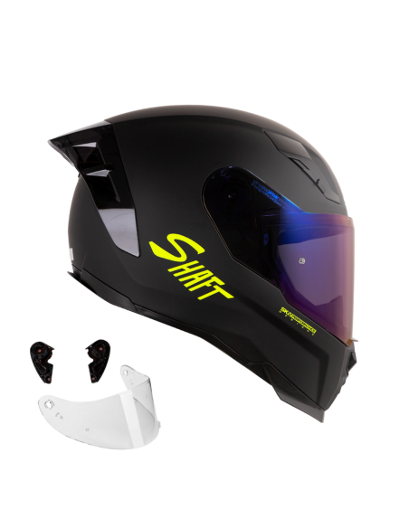 Casco Integral Shaft 562R Solid Negro Amarillo