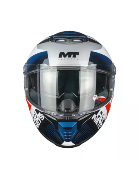 Casco integral MT Thunder 4 Waves Blanco Rojo Azul