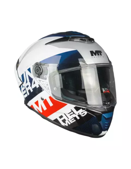 Casco integral MT Thunder 4 Waves Blanco Rojo Azul