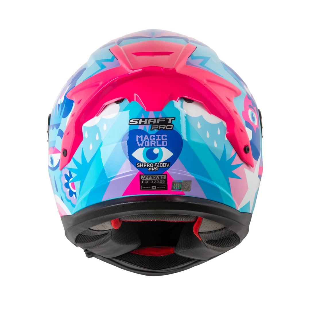 Casco Integral Shaft Pro 610 Doble Visor Magic World Azul