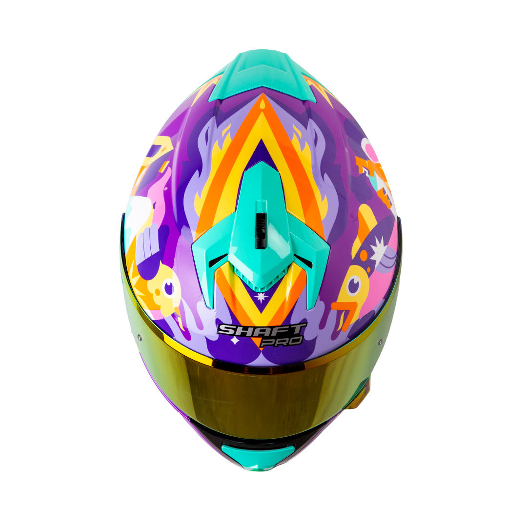 Casco Integral Shaft Pro 610 Doble Visor Magic World Verde Menta